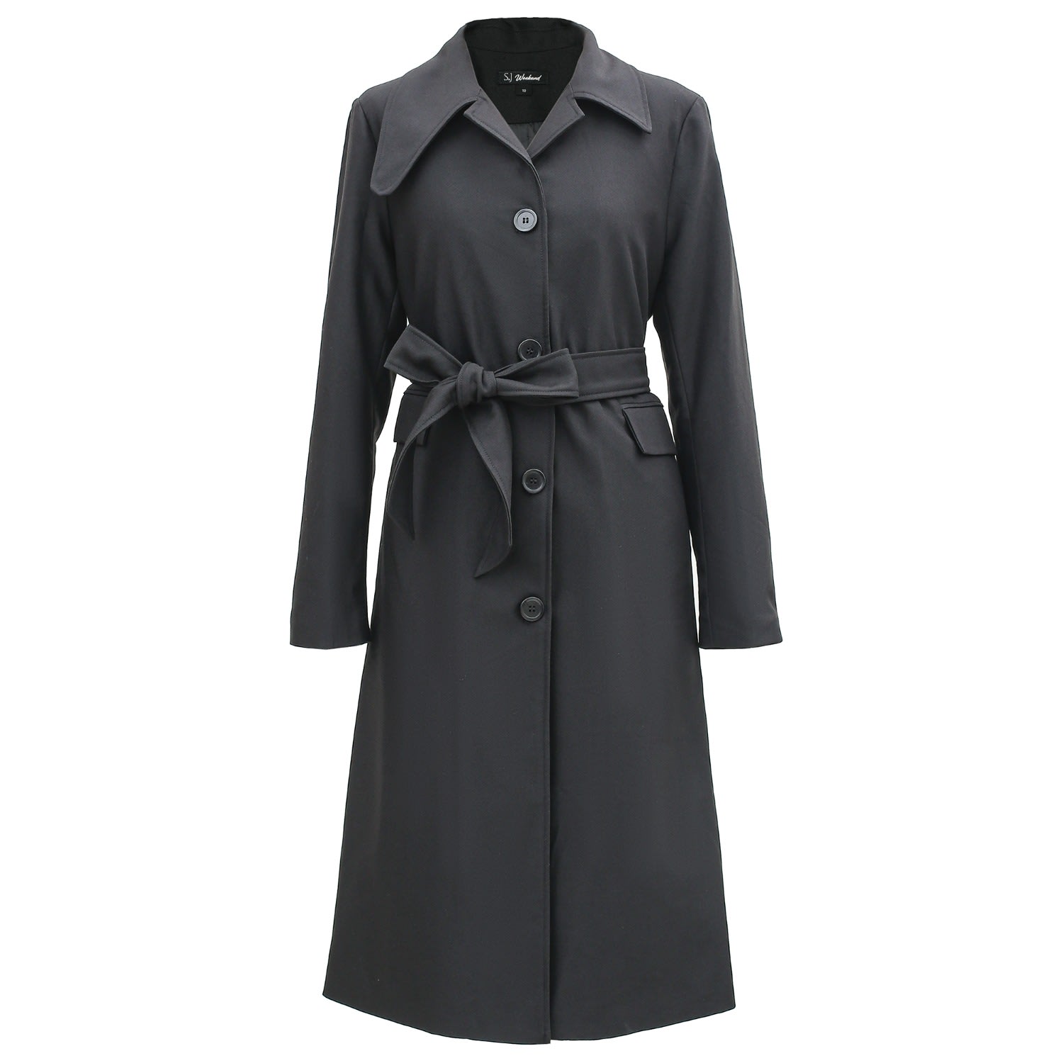 Smart And Joy Women's Minimalist City Coat - Black In Black