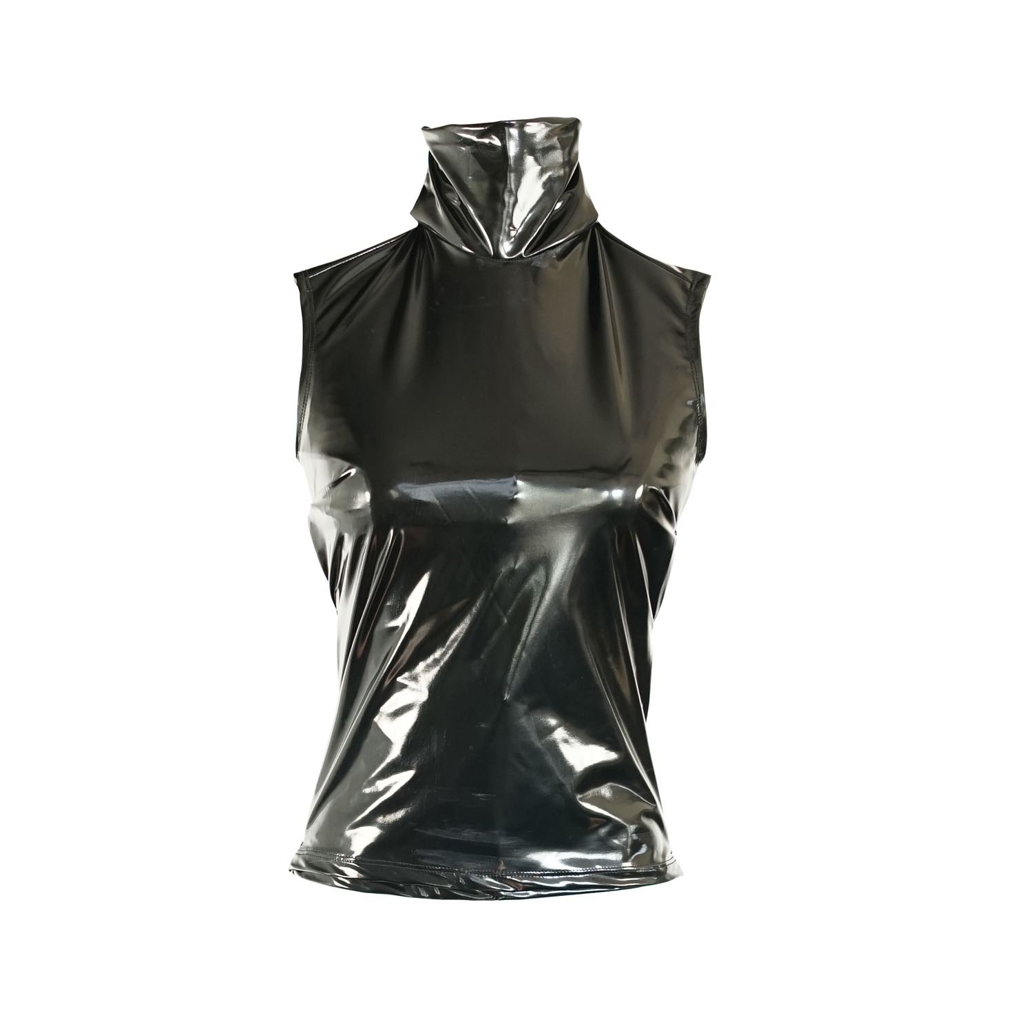 Black Vegan Leather Mockneck Tank, Jennafer Grace