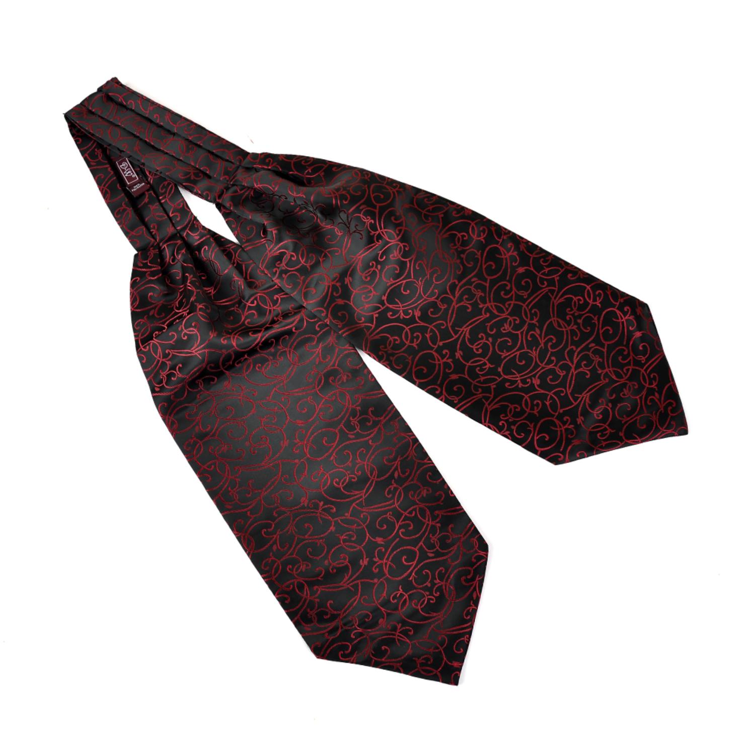 Men's Black / Red Self Tie Paisley Cravat – Black & Wine | One Size | David Wej