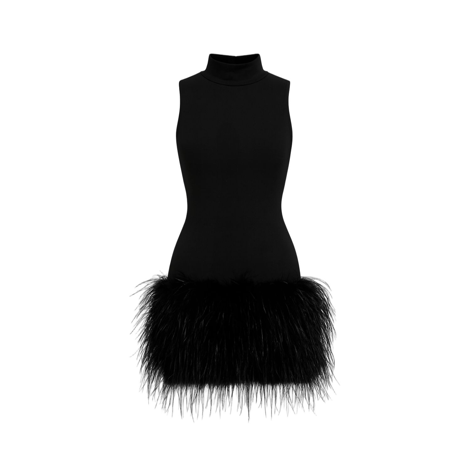 Date Boutique Women's Amelie Feather Mini Dress Black