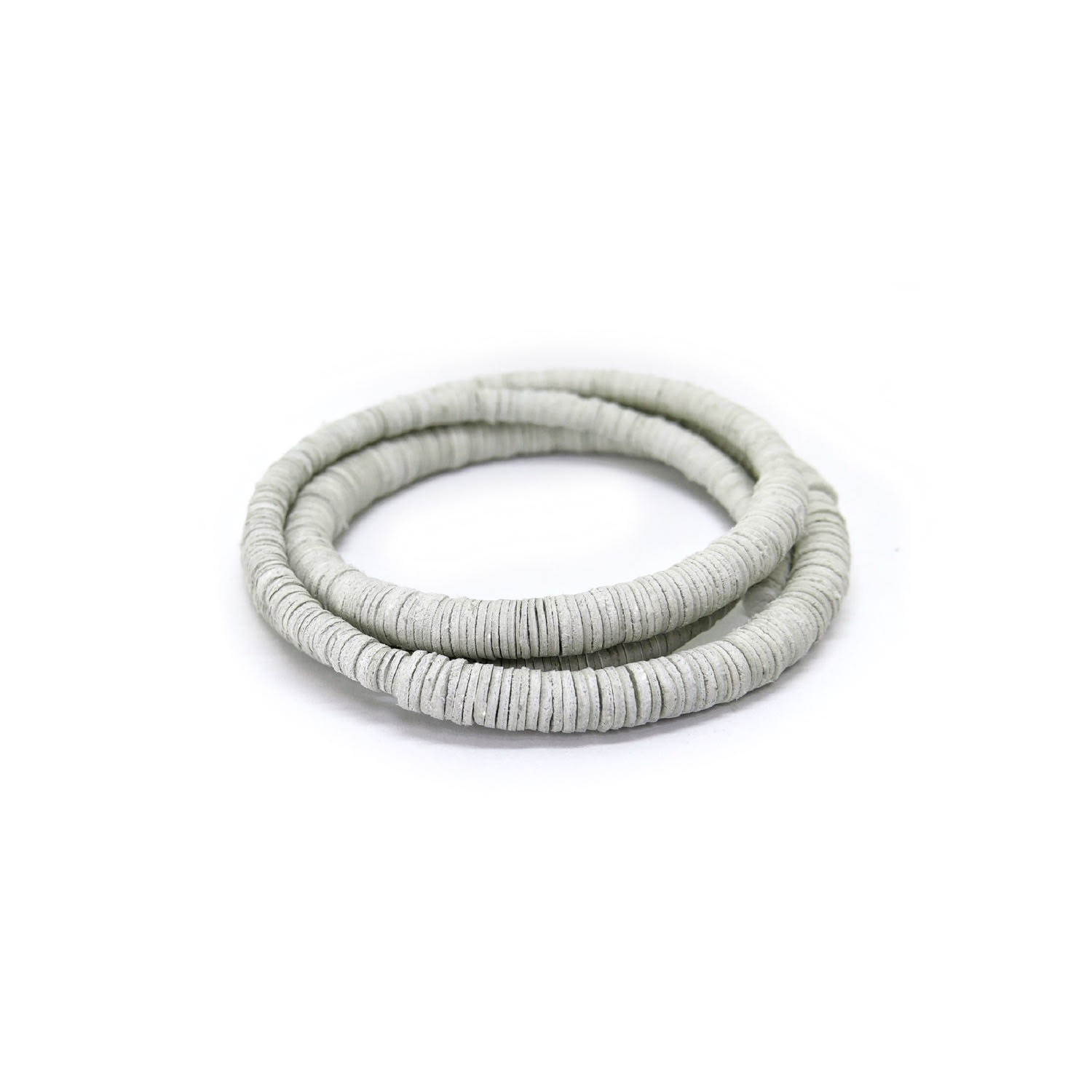 Waiwai Women's Continuous Coil Leather Choker White In White