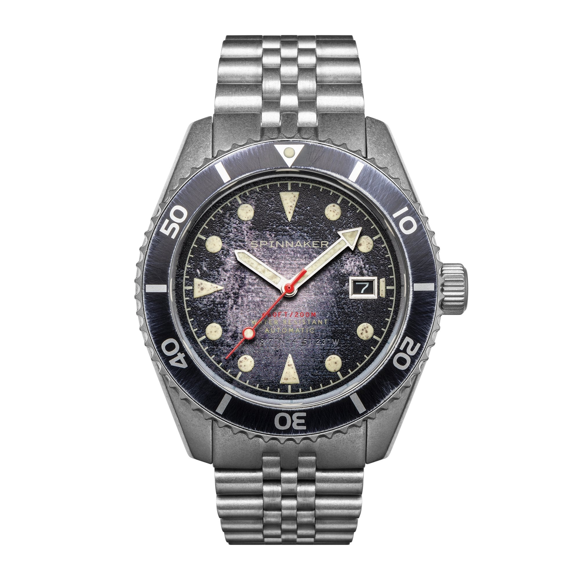 Spinnaker Wreck Men's Japanese Automatic Barnacle Black Watch In Black