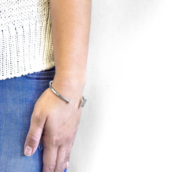 Anchor & Crew Faris Square Midi Wayfarer Silver Bangle In Silver
