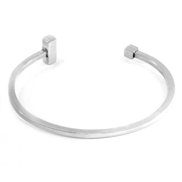 Anchor & Crew Faris Square Midi Wayfarer Silver Bangle In Silver