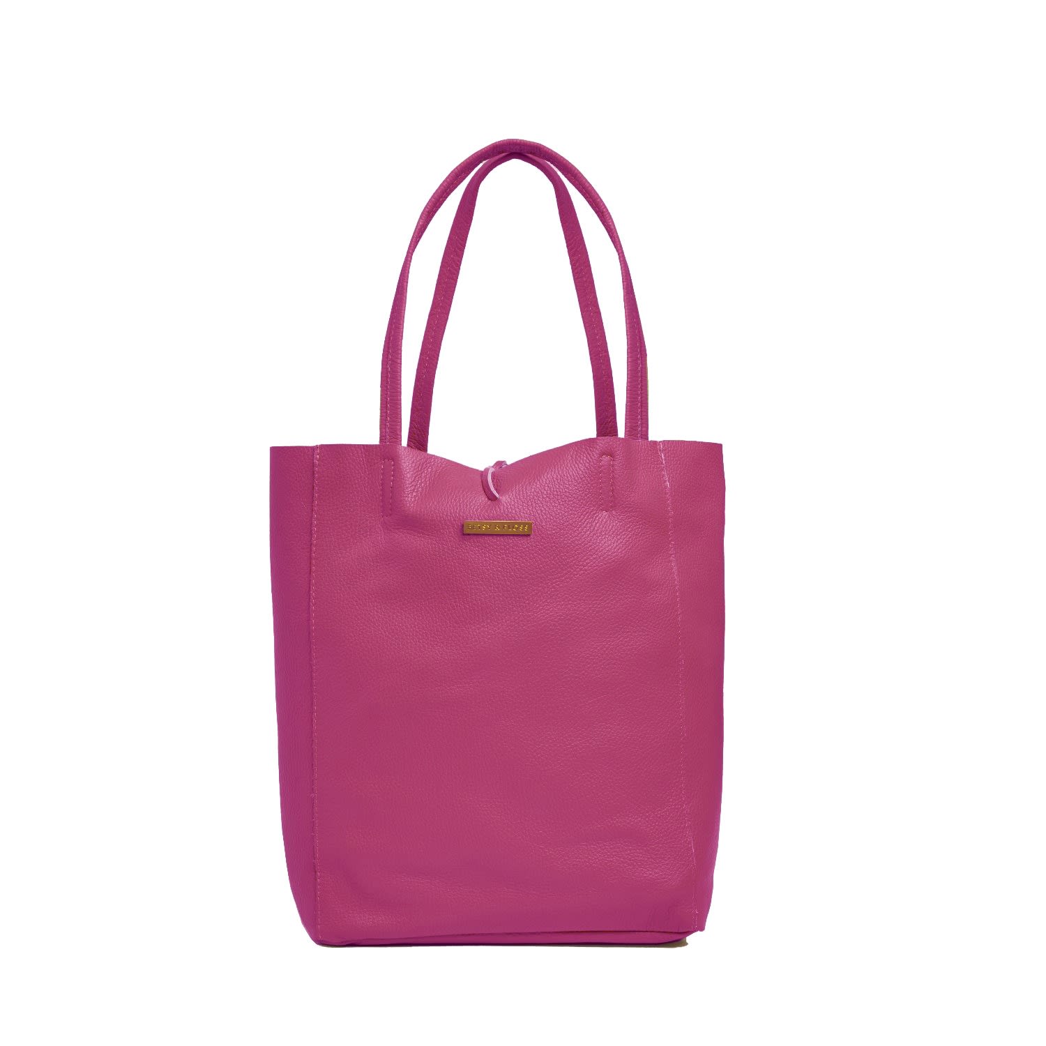 Women’s Pink / Purple Milan Soft Leather Tote Bag In Fushcia Pink One Size Betsy & Floss