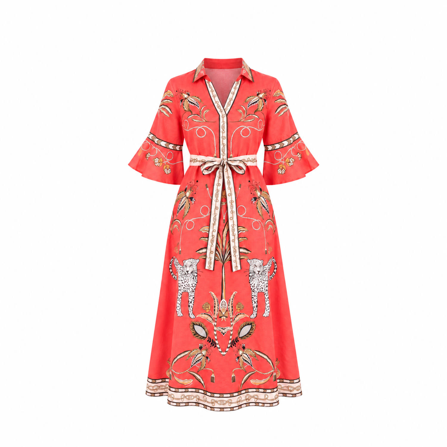 Islapayal Cape Midi In Red