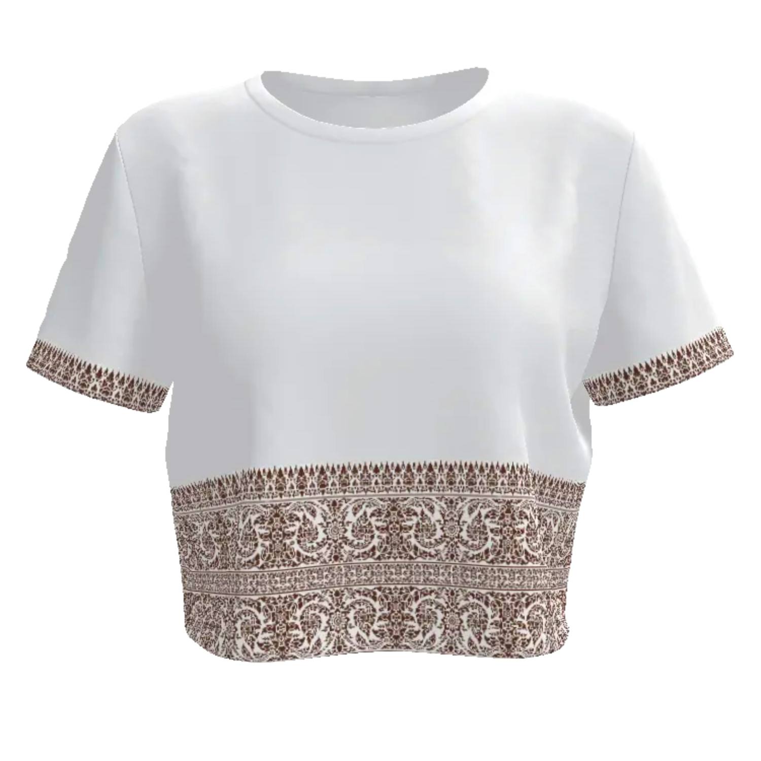 Women’s Neutrals / Brown / White Sweet Thai Tea Crop Top Medium Amanda Chel