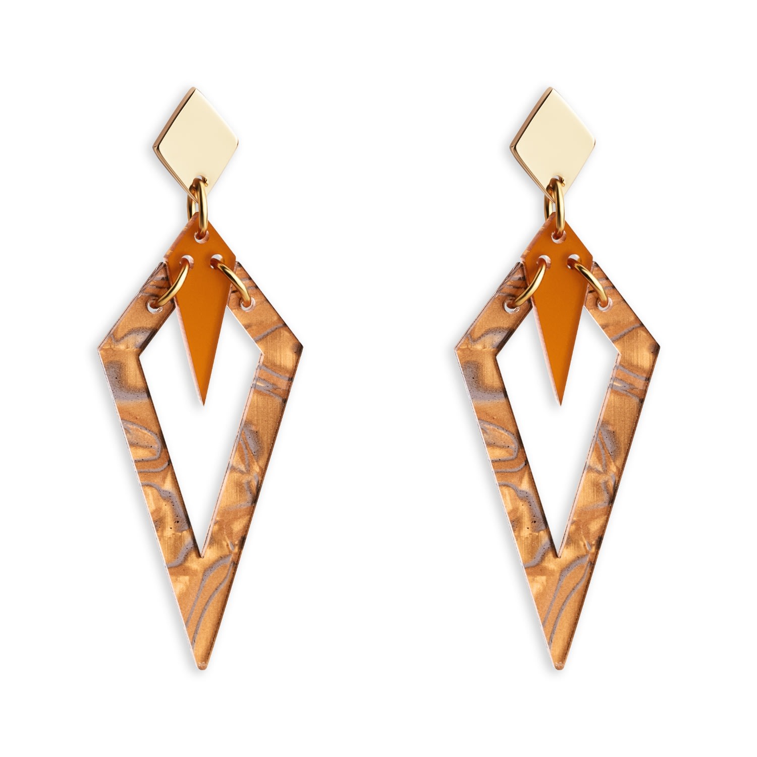 Toolally Women's Gold / Yellow / Orange Arrowheads - Tiger Shell In Neutral