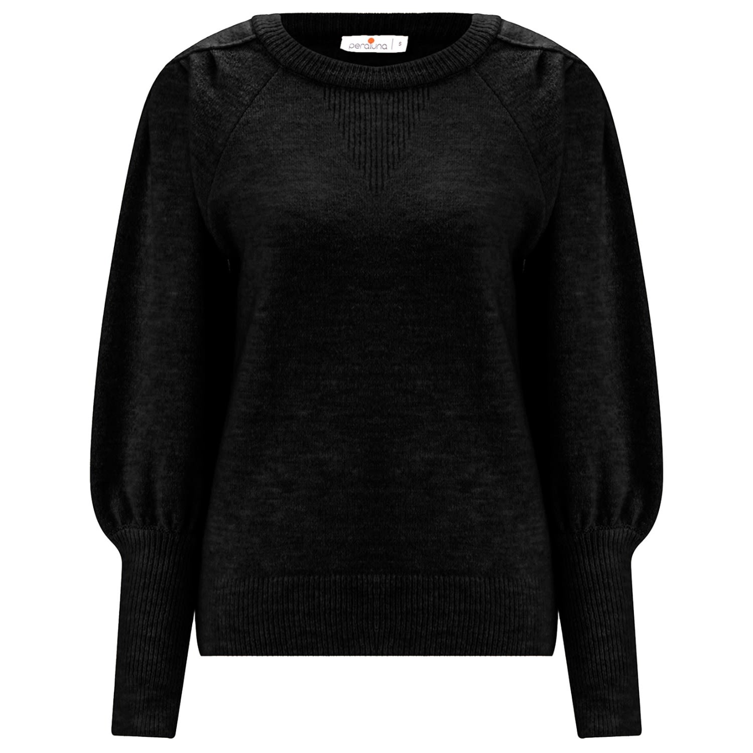 Peraluna Women's Rakel Shirred Shoulder And Sleeve Pullover - Black In Black