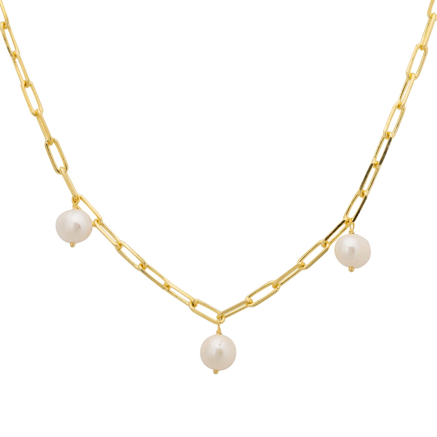 Women’s Gold / White Amelia Three Pearl Necklace Gold Latelita