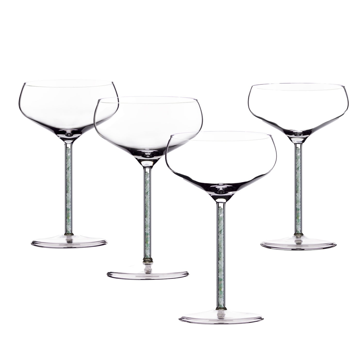 Champagne Cocktail Coupe - Green Aventurine - Four Piece Greatfool