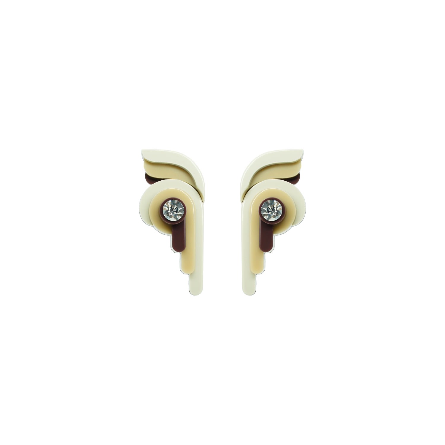 Gissa Bicalho Women's Handmade Acrylic Earring Butterfly - Neutrals
