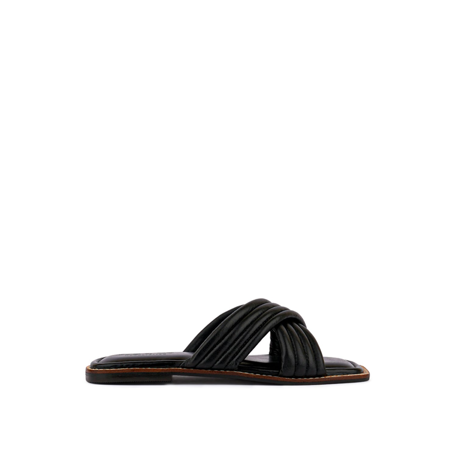 Rag & Co Women's Eura Black Quilted Leather Flats By  In Black