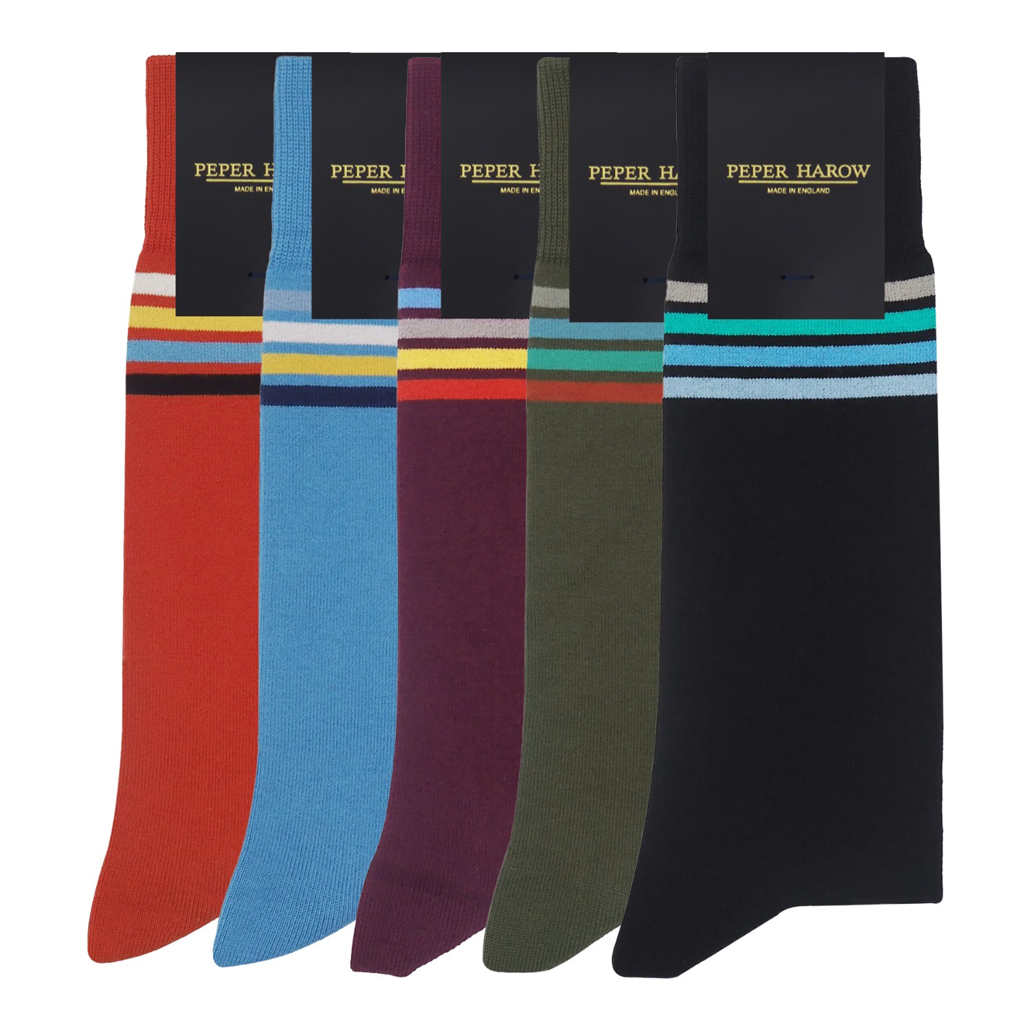 Peper Harow - Made In England Men's Mix Tape Men's Socks - Bundle In Green