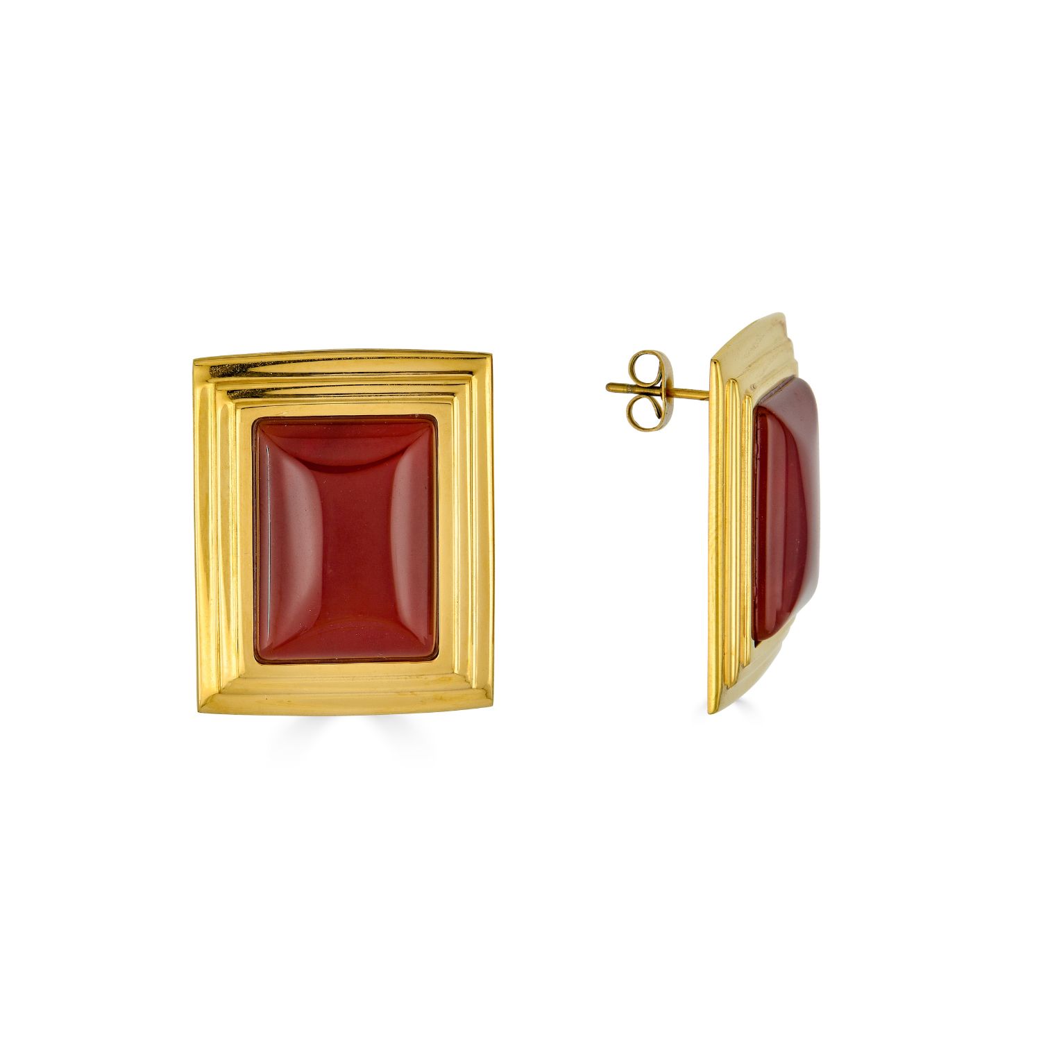 Third Tone Women's Red / Gold Scarlett Earrings In Gold