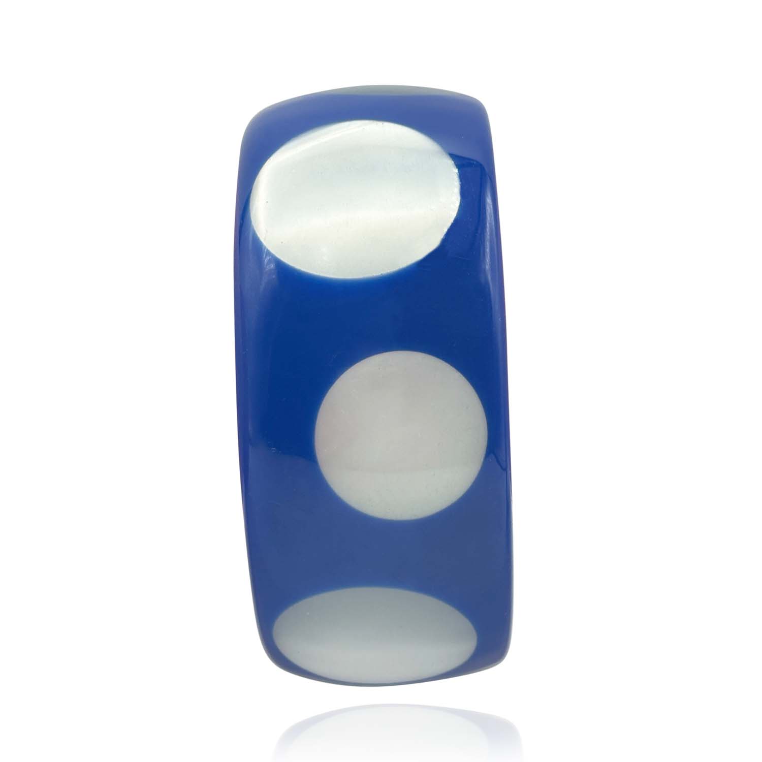 Michael Nash Jewelry Women's Blue / Neutrals Navy Blue And Mother Of Pearl Deco-style Spotted Bracelet In Blue