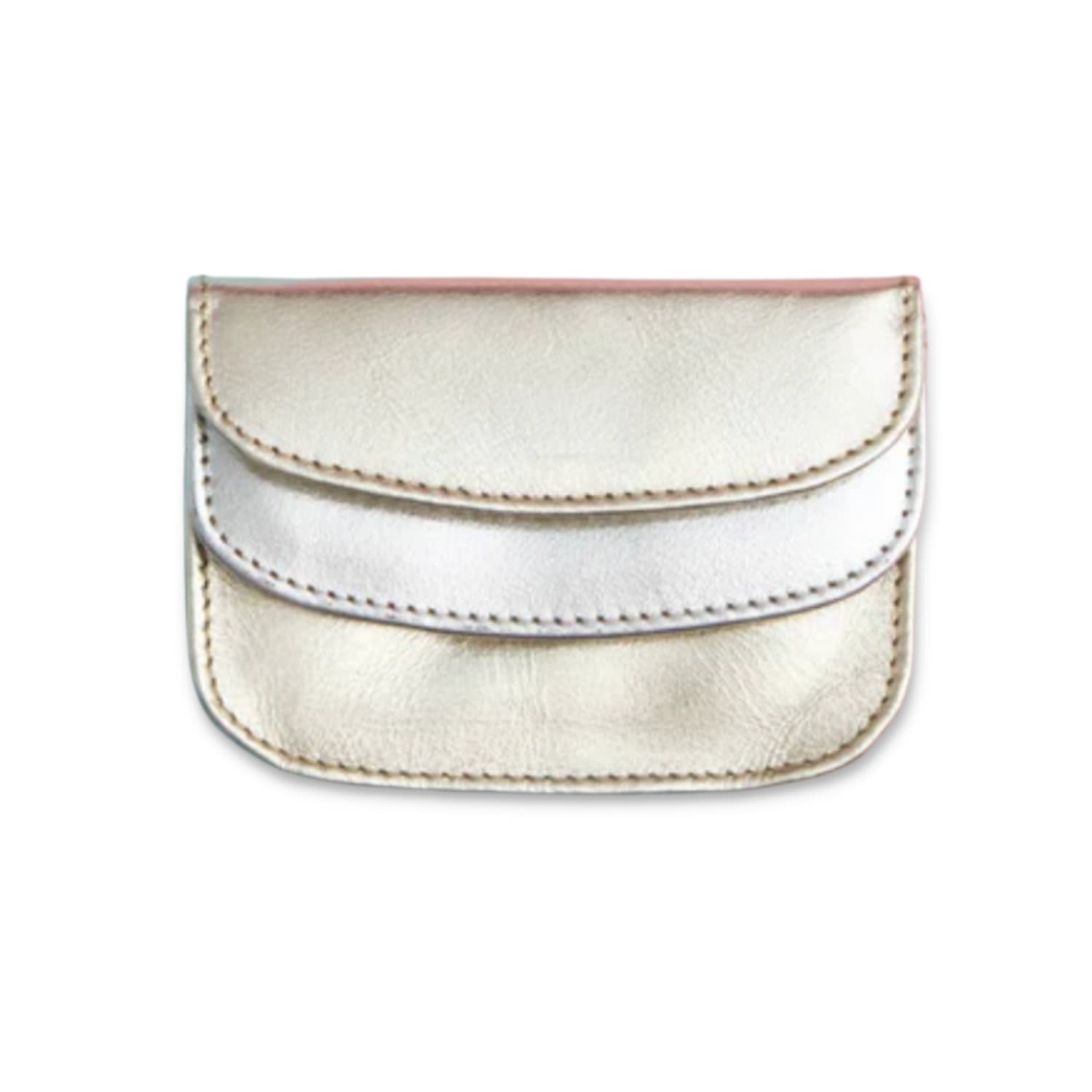 Women’s Gold / Silver Leather Scallop Purse - Gold & Silver Vida Vida