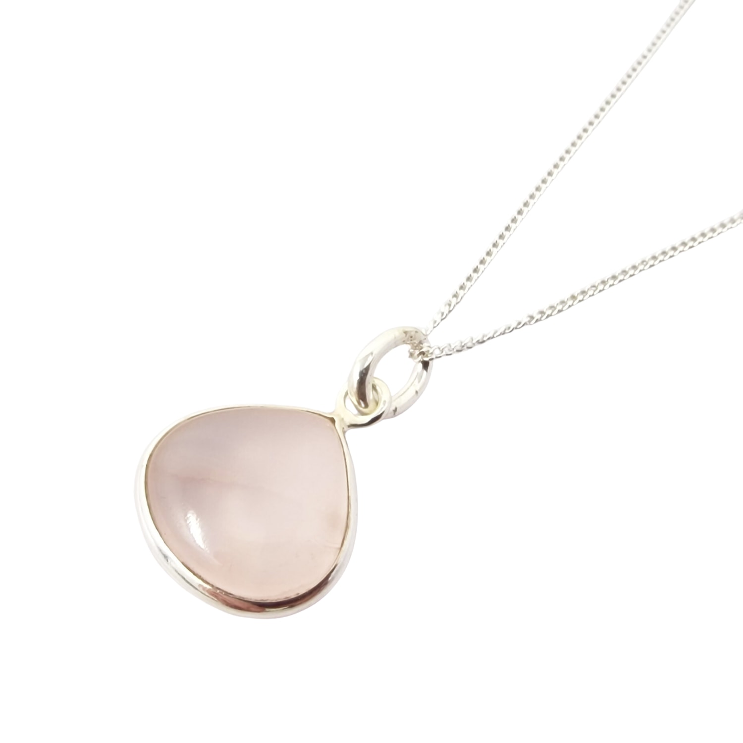 Harfi Women's Orange Sterling Silver Rose Quartz Gemstone Necklace In Orange