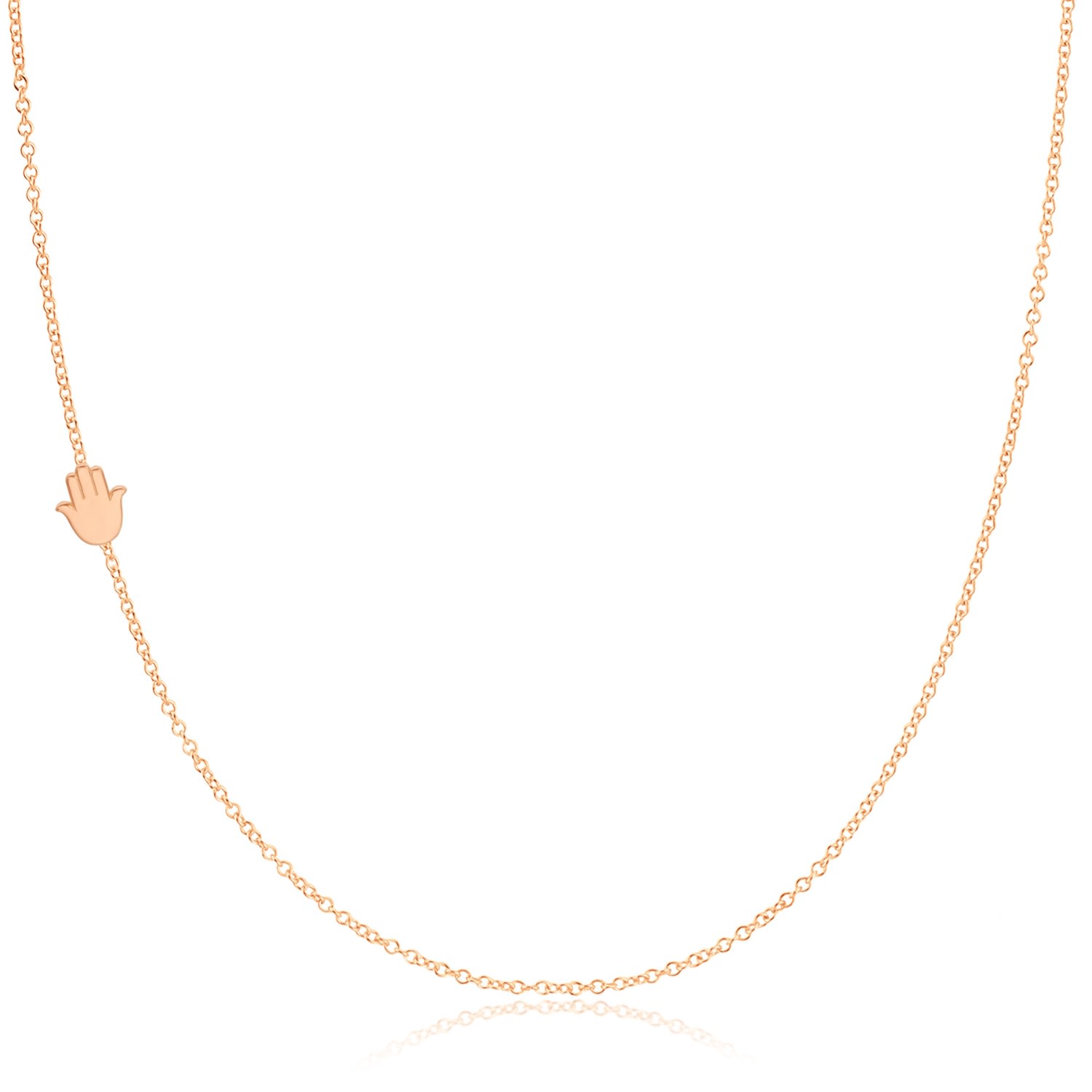 Women’s 14K Gold Asymmetrical Charm Necklace - Rose Gold - Hamsa Maya Brenner