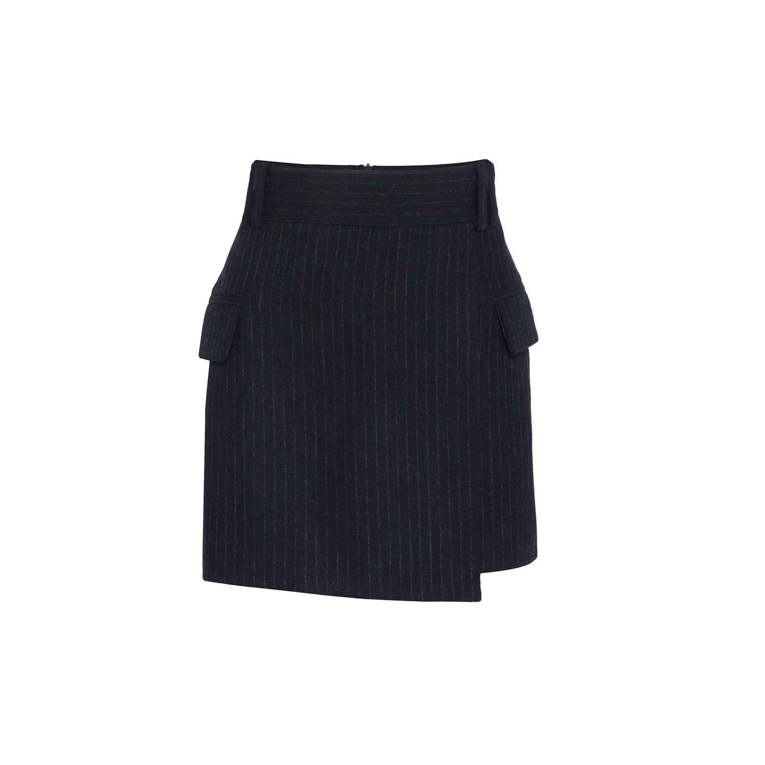 Women’s Striped Cashmere Dark Blue Mini Skirt Xxs Rue Les Createurs