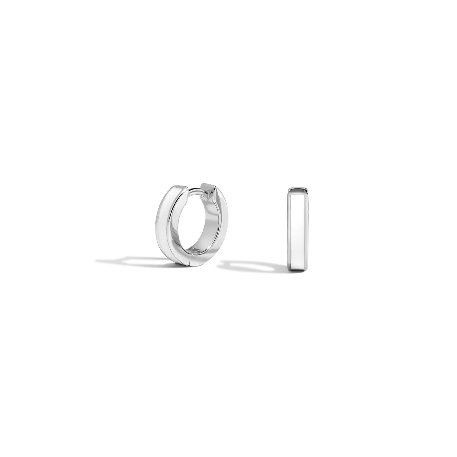 Lúdere Women's White / Silver Count Me In Earrings - Small Sterling Silver Huggie Earrings With White Ename