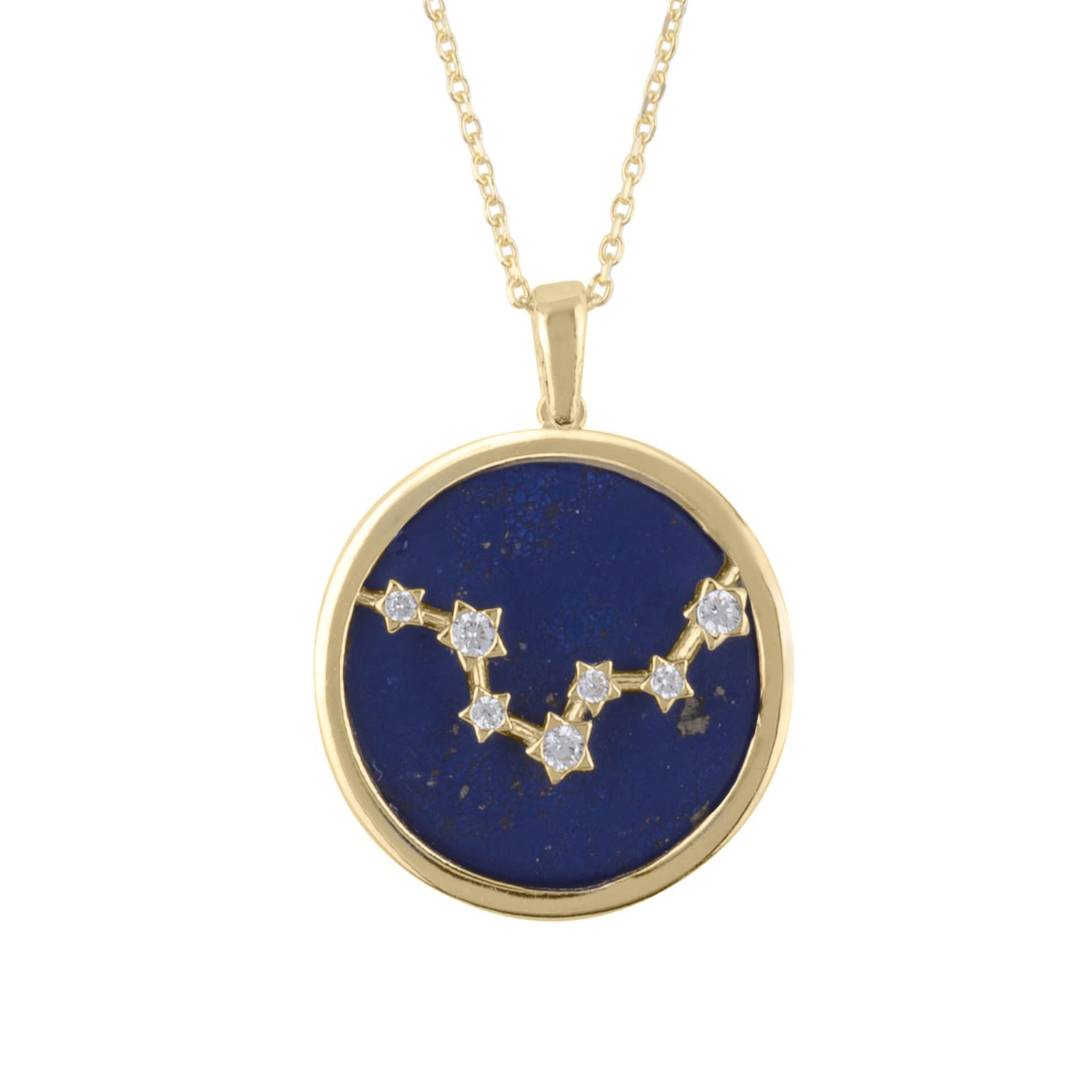 Women’s Gold / Blue Zodiac Lapis Lazuli Gemstone Star Constellation Pendant Necklace Gold Pisces Latelita