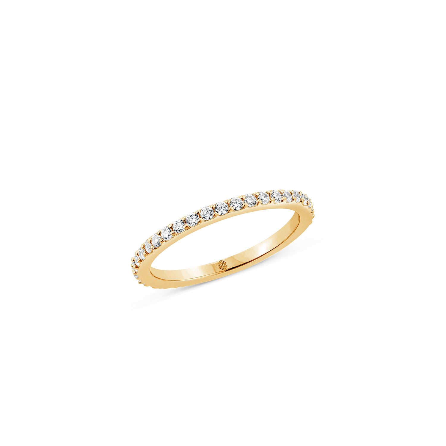 Sally Skoufis Women's White / Gold Highbeam Ring With Man Made White Cz Diamond Stimulant In Sterling Silver & 18k In Multi
