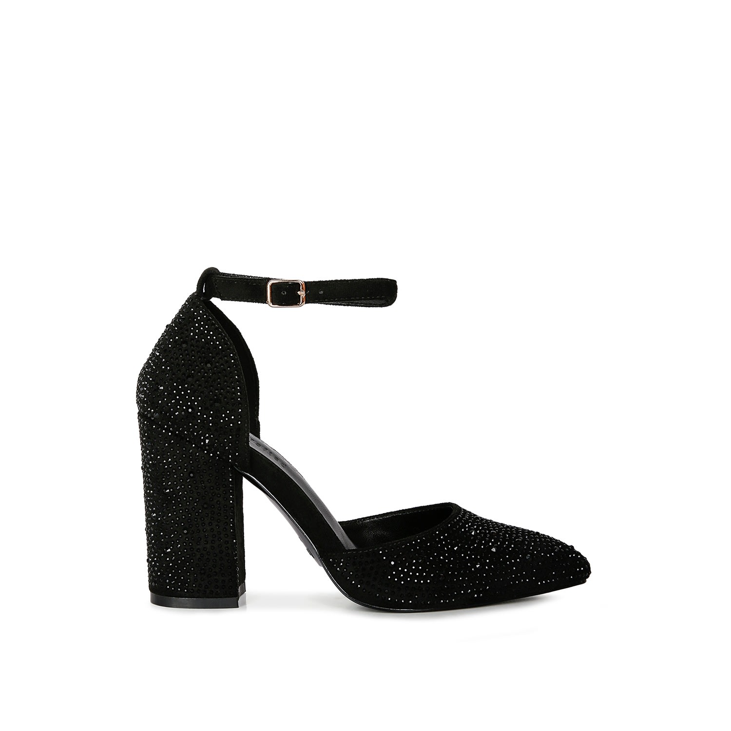 Rag & Co Women's Culver Rhinestone Embellished Block Heel Sandals In Black In Black