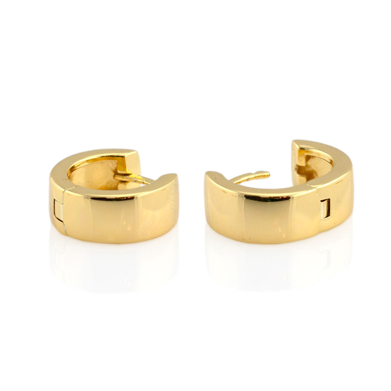 Kris Nations Women's Wide Hinged Huggie Hoop Earrings Gold Vermeil In Gold