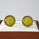 Peper Harow - Made In England Green Olive Men's Pin Polka Socks & Cufflink Gift Box In Polka