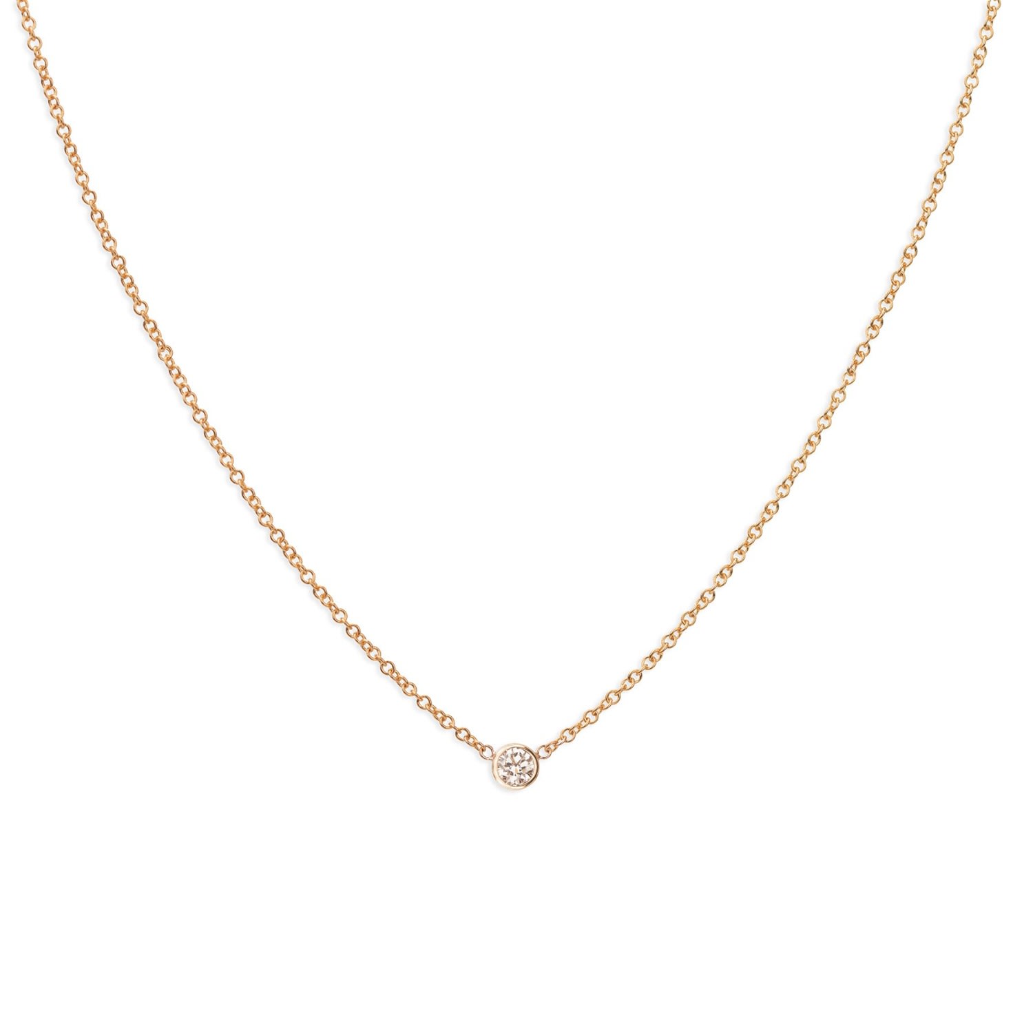 Women’s Diamond Layering Necklace - Rose Gold - 16" Maya Brenner