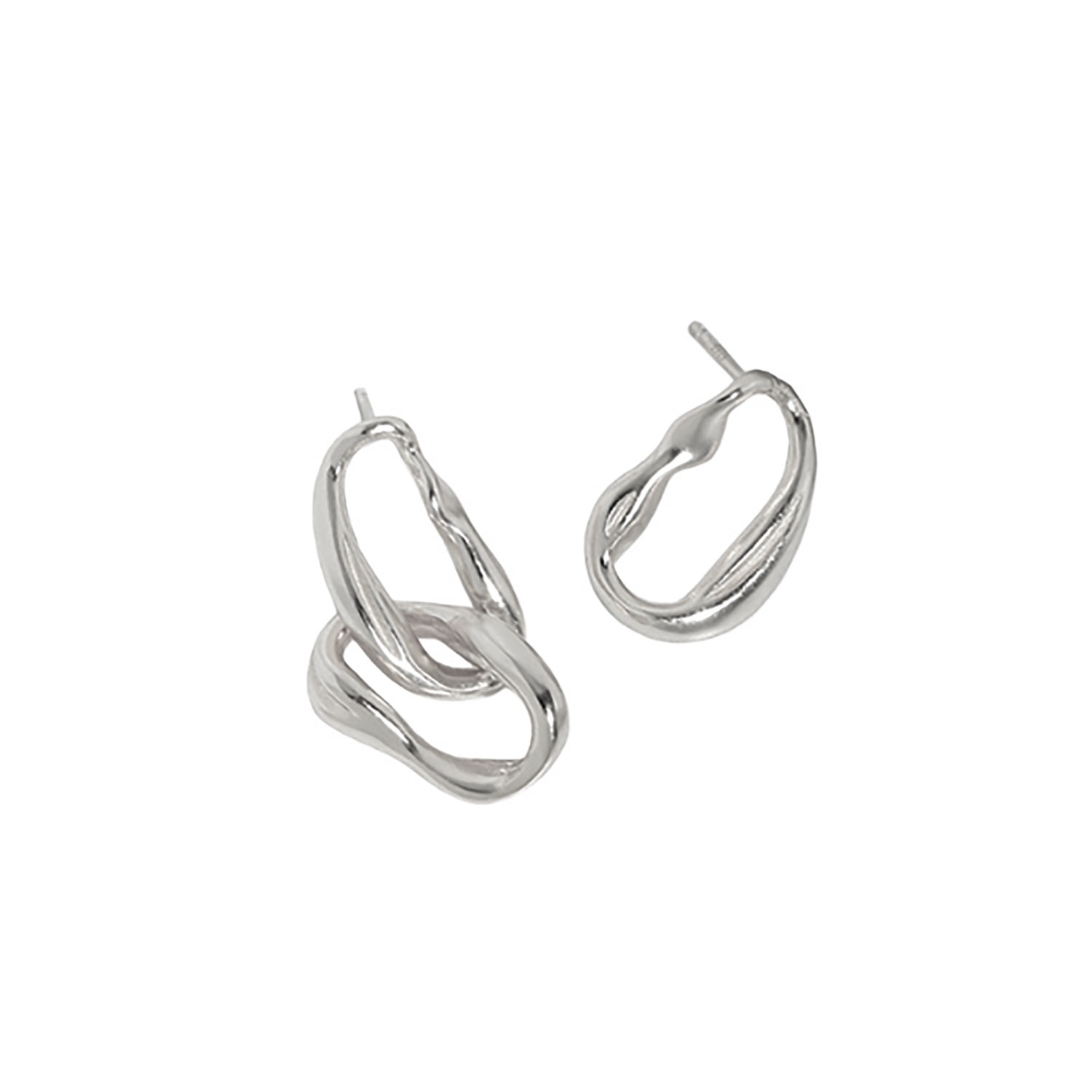 Shop Janus Edinburgh Women's Sterling Silver Steall Mismatched Chain Drop Earrings