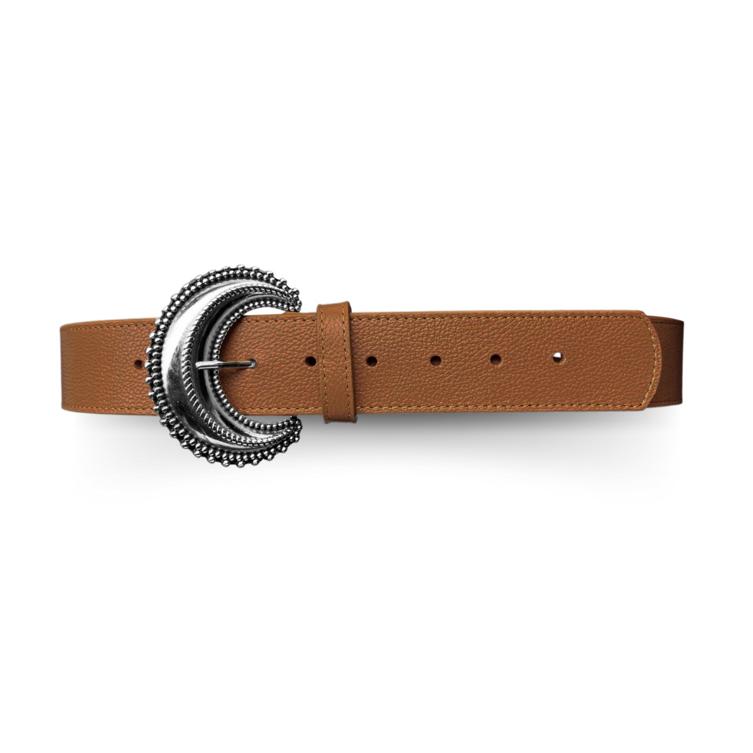 Indigolush Women's Brown Boheme Camel Silver Belt In Brown