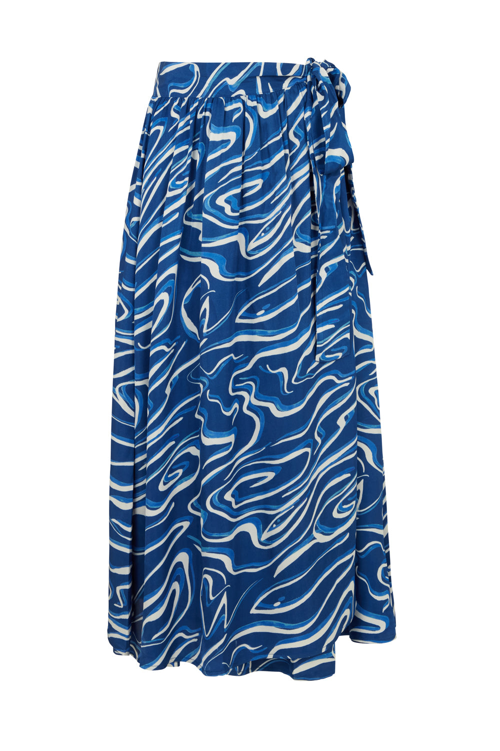 Women’s Corrine Blue Wave Wrap Skirt Large Mirla Beane