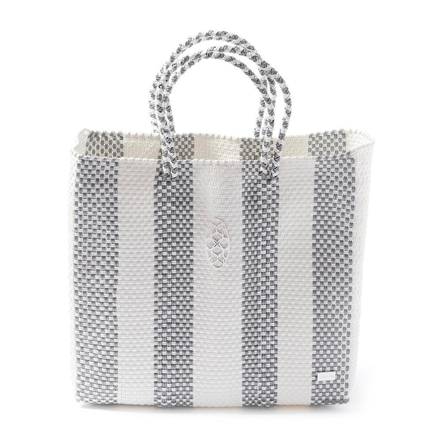 Women’s Medium Silver Stripe Tote Bag Lolas Bag