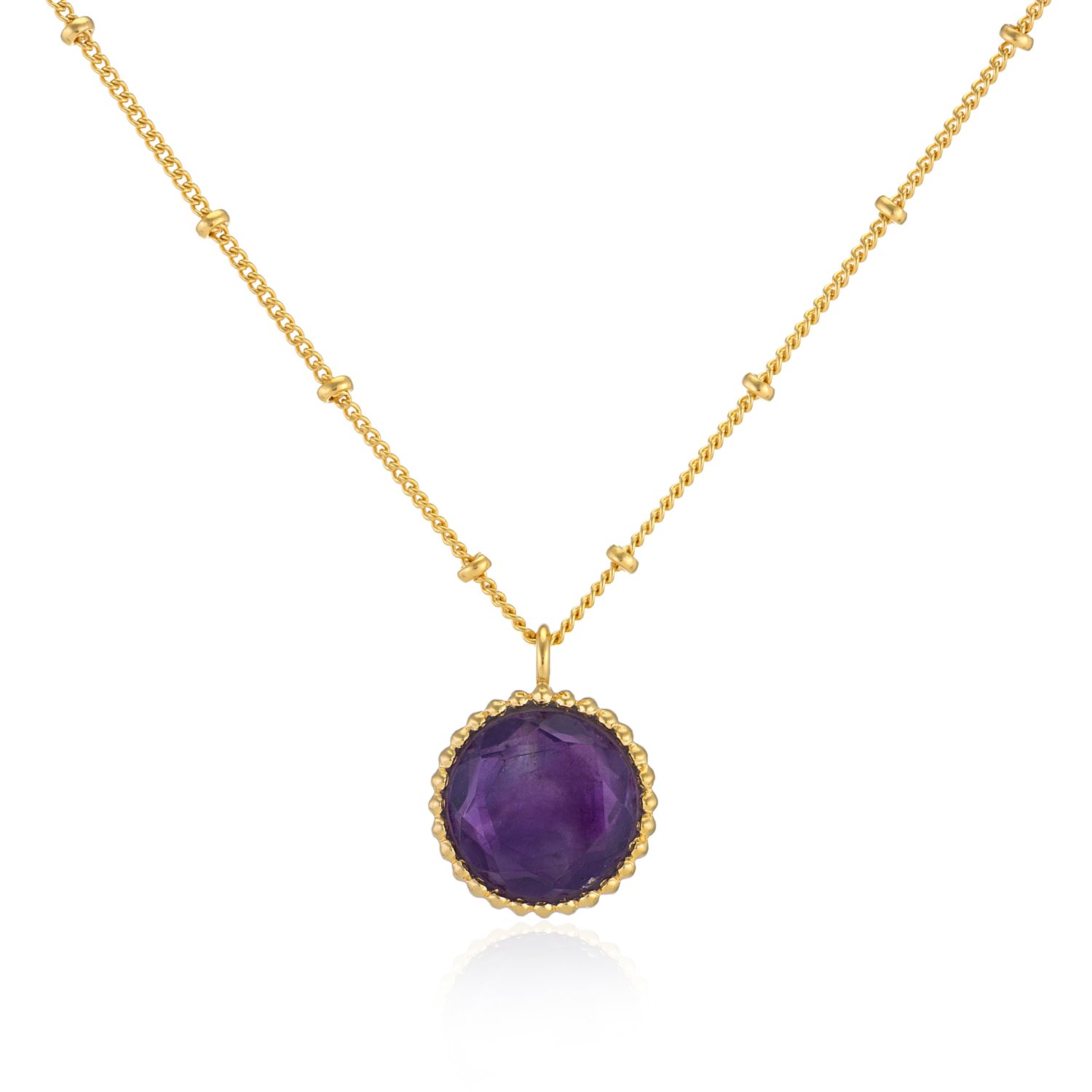 Auree Jewellery Women's Gold / Purple Barcelona February Birthstone Necklace Amethyst In Multi