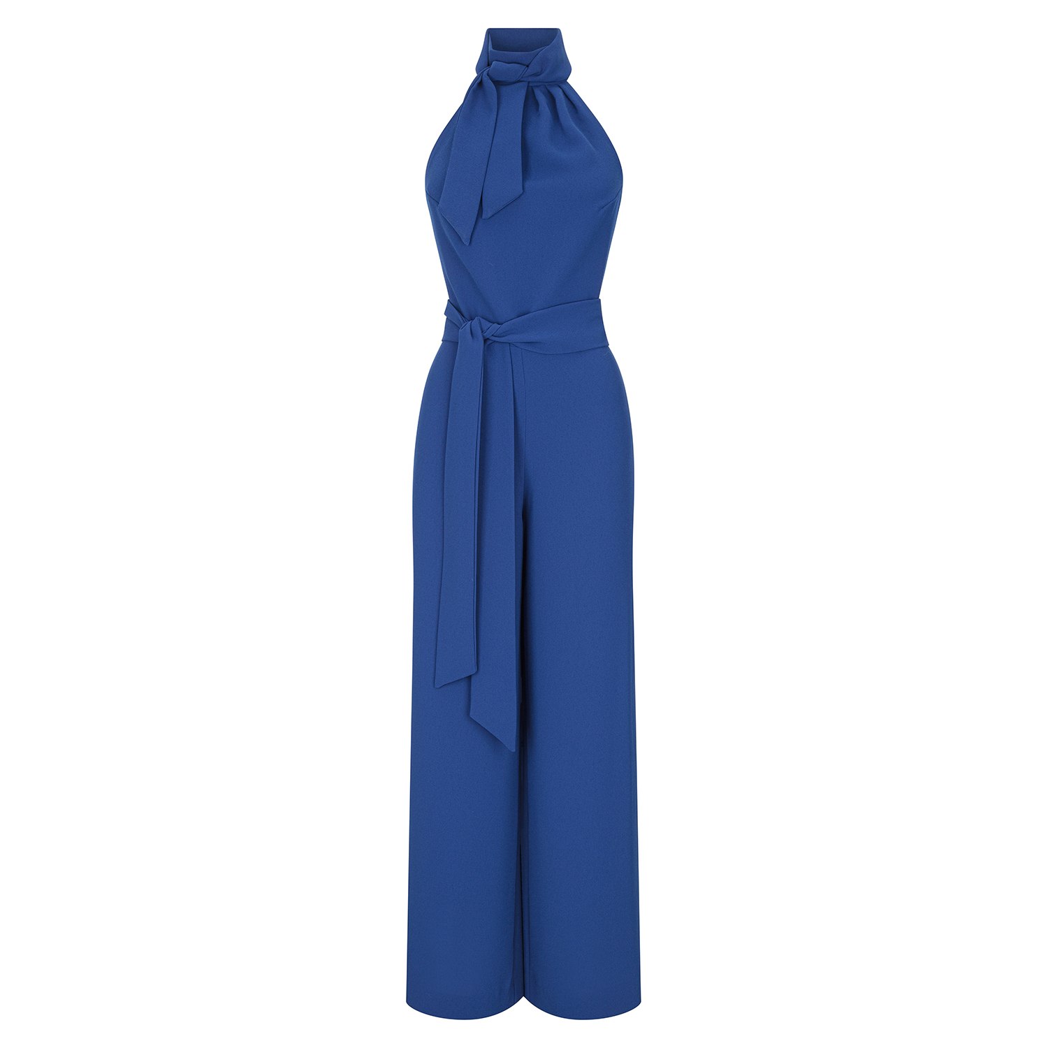 Women’s Talia Tie Neck Jumpsuit - Royal Blue Small House of Lily