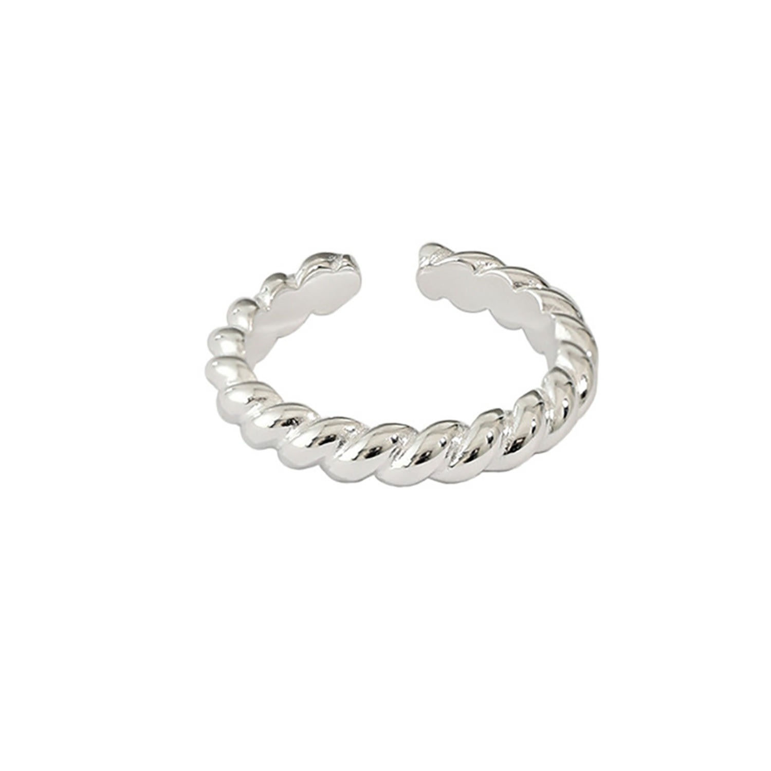 Women’s Sterling Silver Cycle Of Hope Twist Rope Ring Adjustable Janus Edinburgh