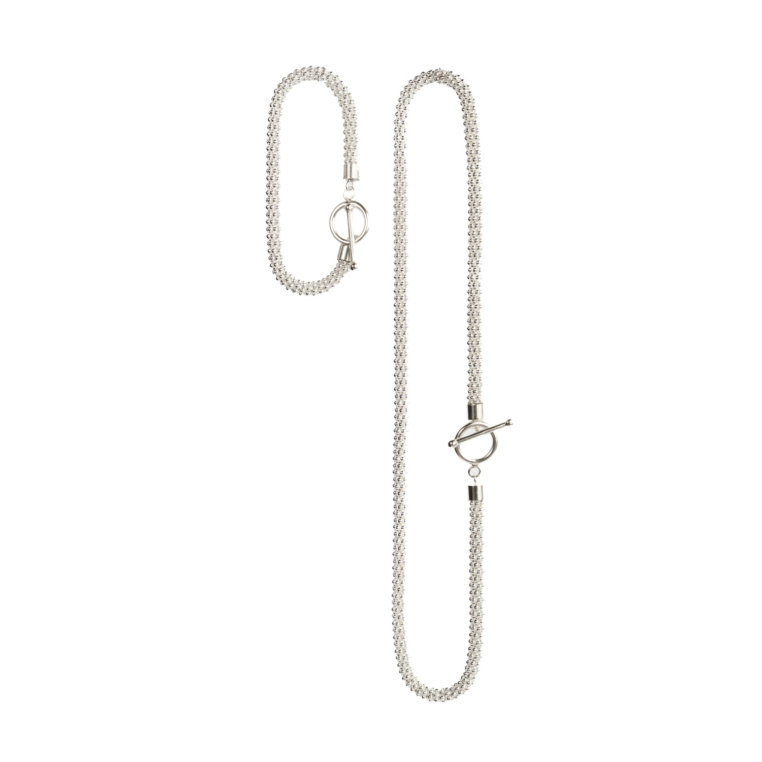 Ten Antennas Women's Nbsst04 // Modular Set Of Toggle Clasp Silver Necklace & Bracelet