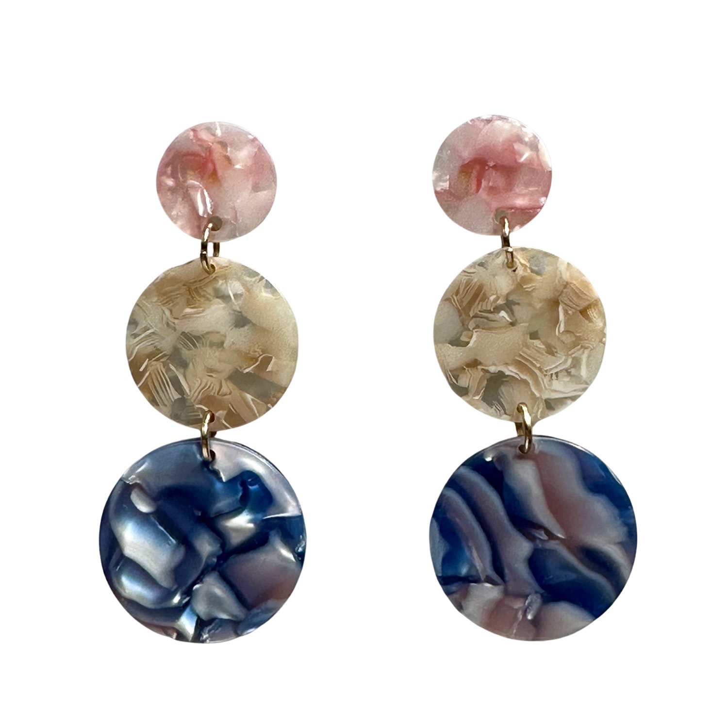 Women’s Neutrals / Blue / Pink Dot Drop Earrings In Blue Jean Baby Closet Rehab