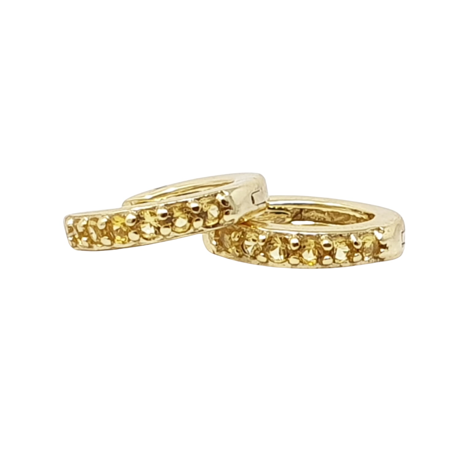Harfi Women's Yellow / Gold Citrine November Birthstone Small Huggie Hoop Earrings In Gold