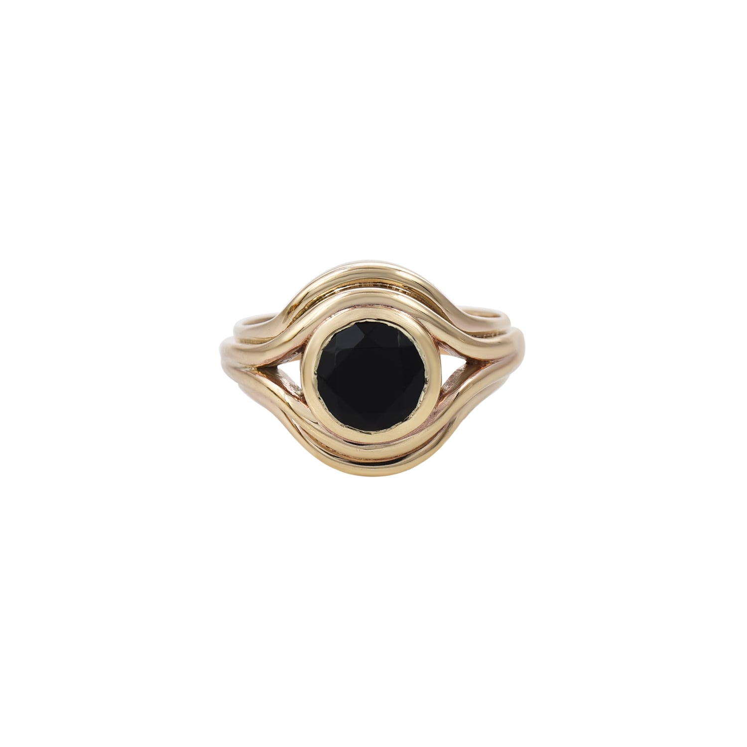 &lottie Women's Gold / Black Parallel Onyx Pinky Ring