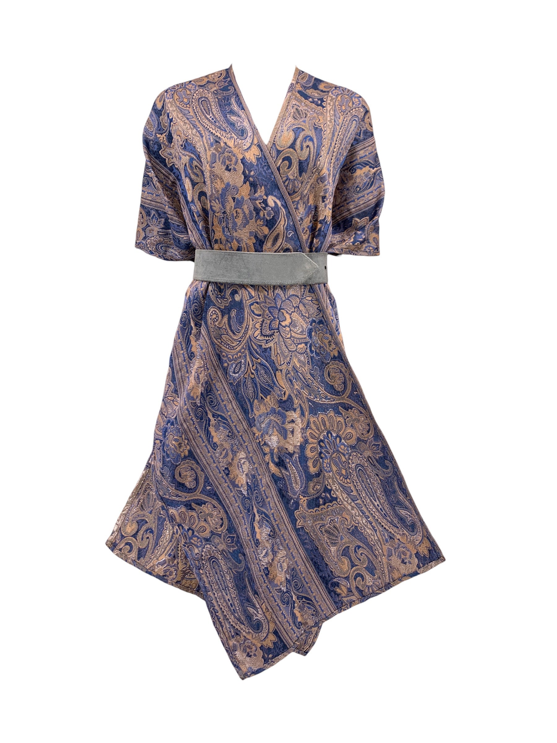 Women’s Borcade Cape Kimono With Velvet Belt One Size Monzlapur New York