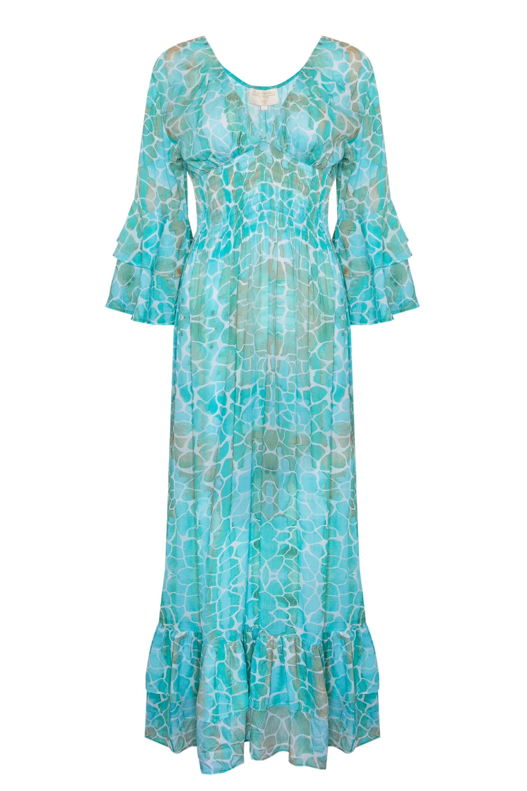 Sophia Alexia Women's Green Aqua Pebbles Sorrento Maxi Dress In Green