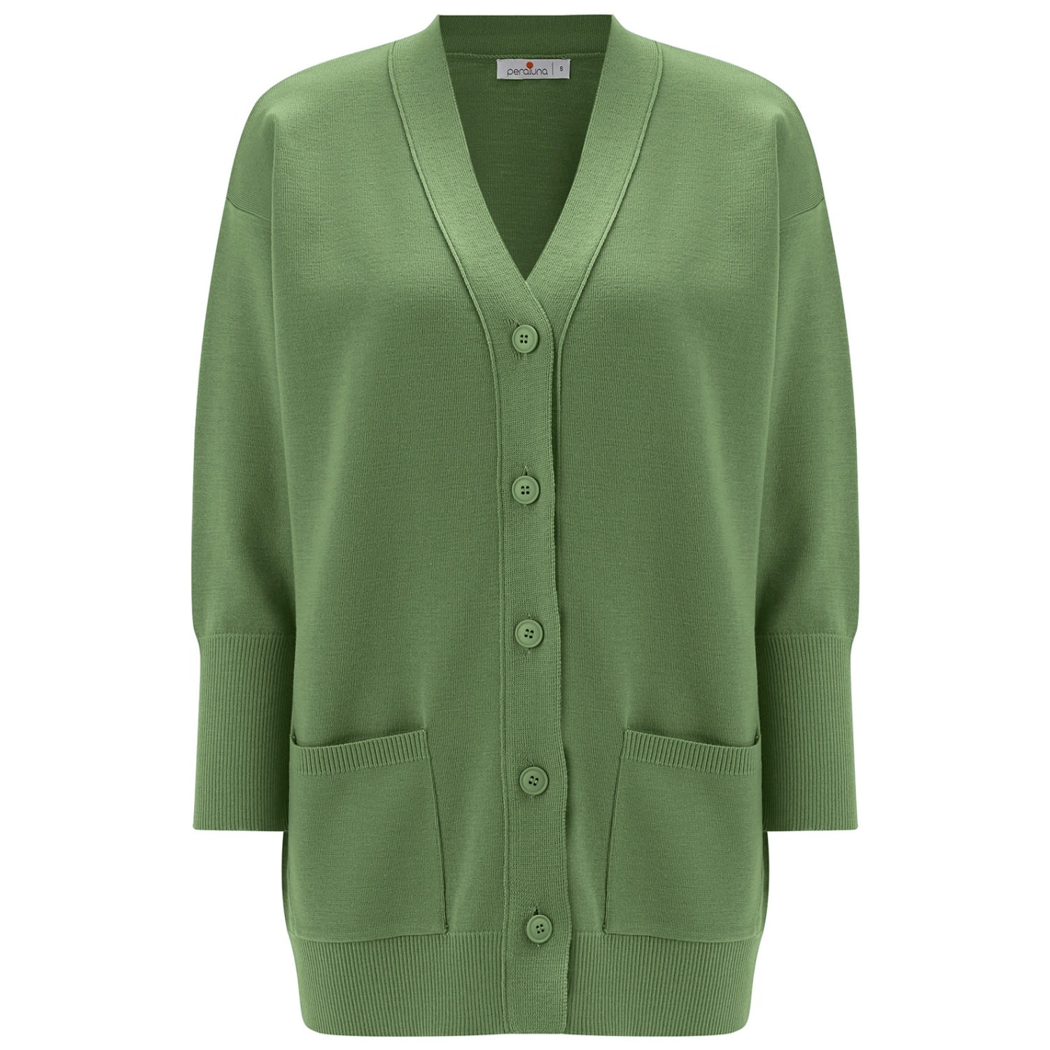 Peraluna Women's Nicola V-neck Long Knit Cardigan - Green In Green