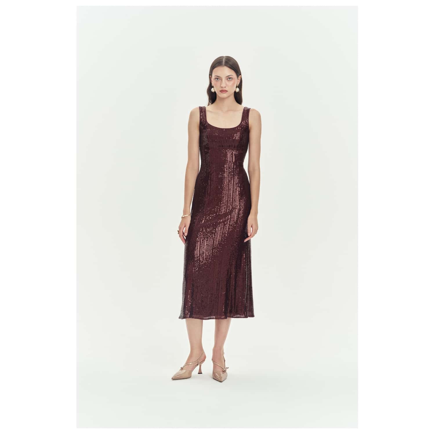 burgundy tie dress ALIX MAXI TIE FRONT DRESS - BURGUNDY