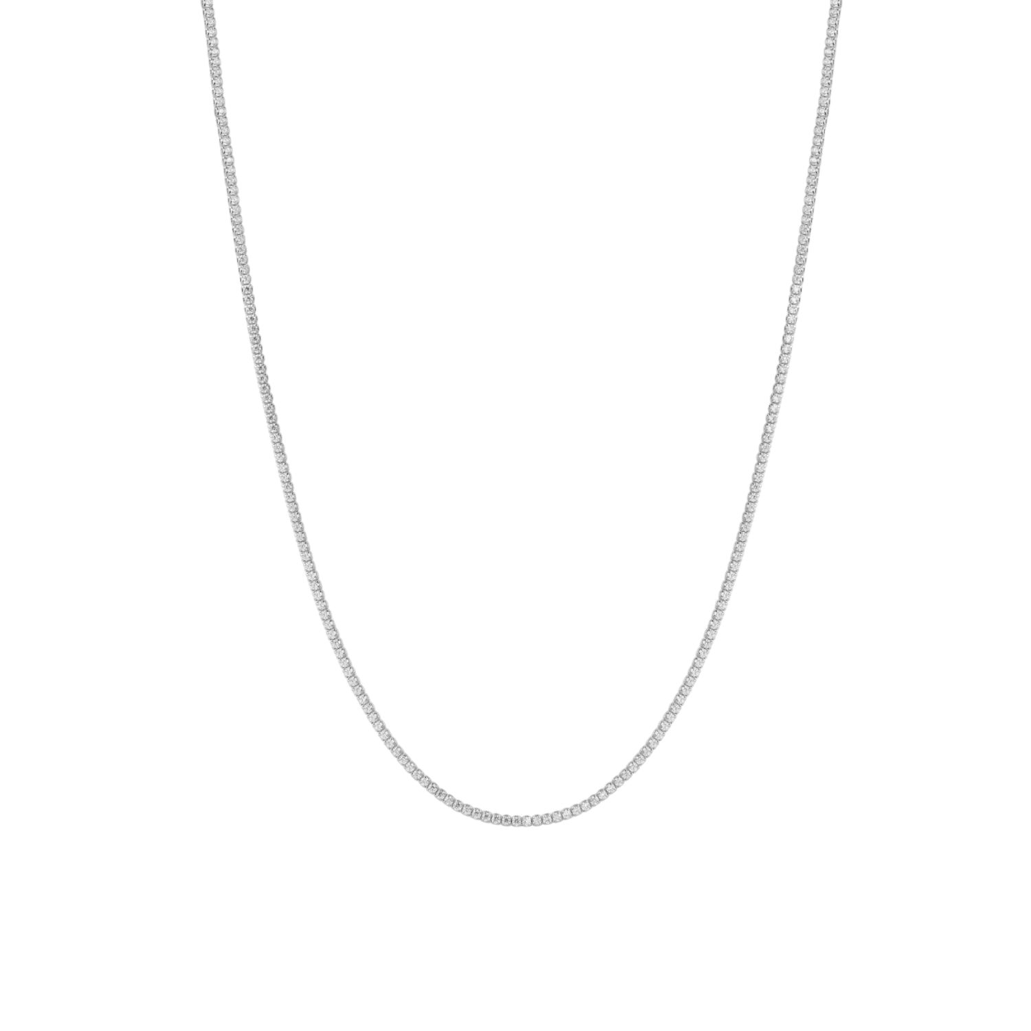 Vanchi Women's Alba Tennis Necklace In Silver