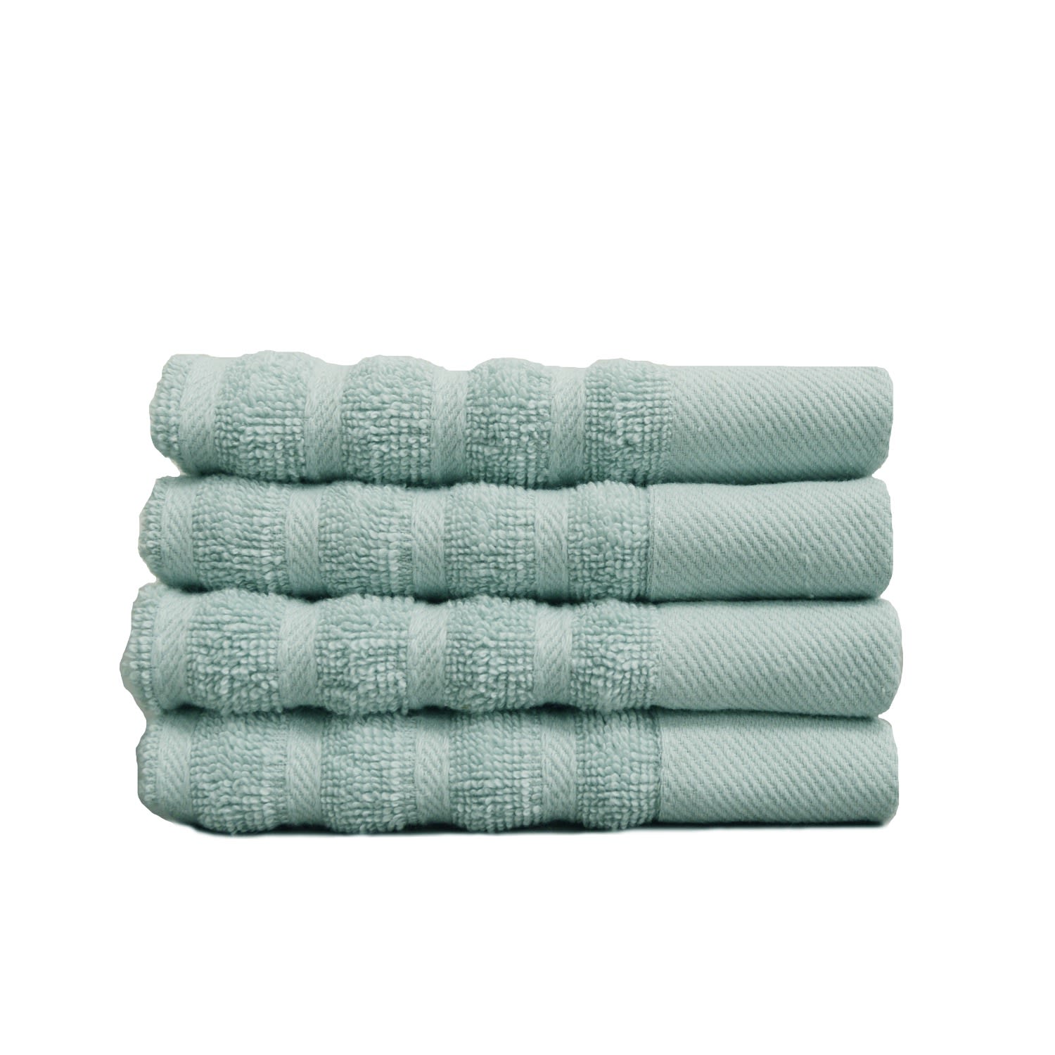 Misona Organic Cotton Face Cloths - Duck Egg Blue In Blue