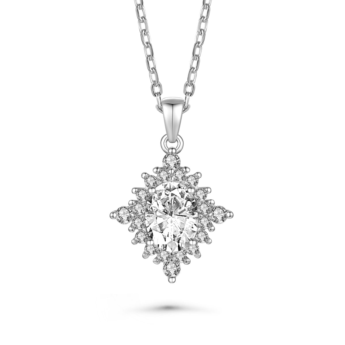 Women’s White / Silver Antoinette Etoile Necklace Genevive Jewelry