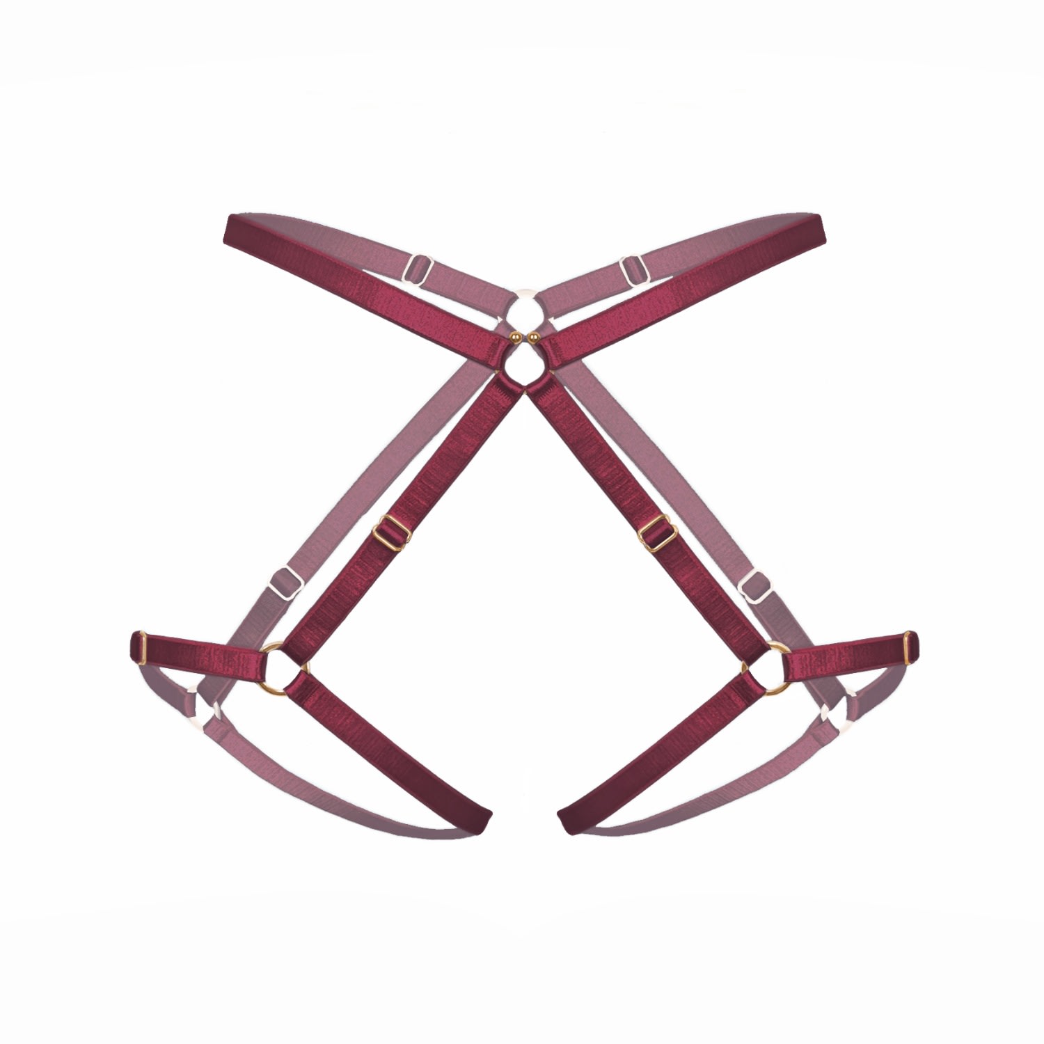 Monique Morin Lingerie Women's Red Rush Harness Velvet In Red
